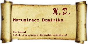 Marusinecz Dominika névjegykártya
